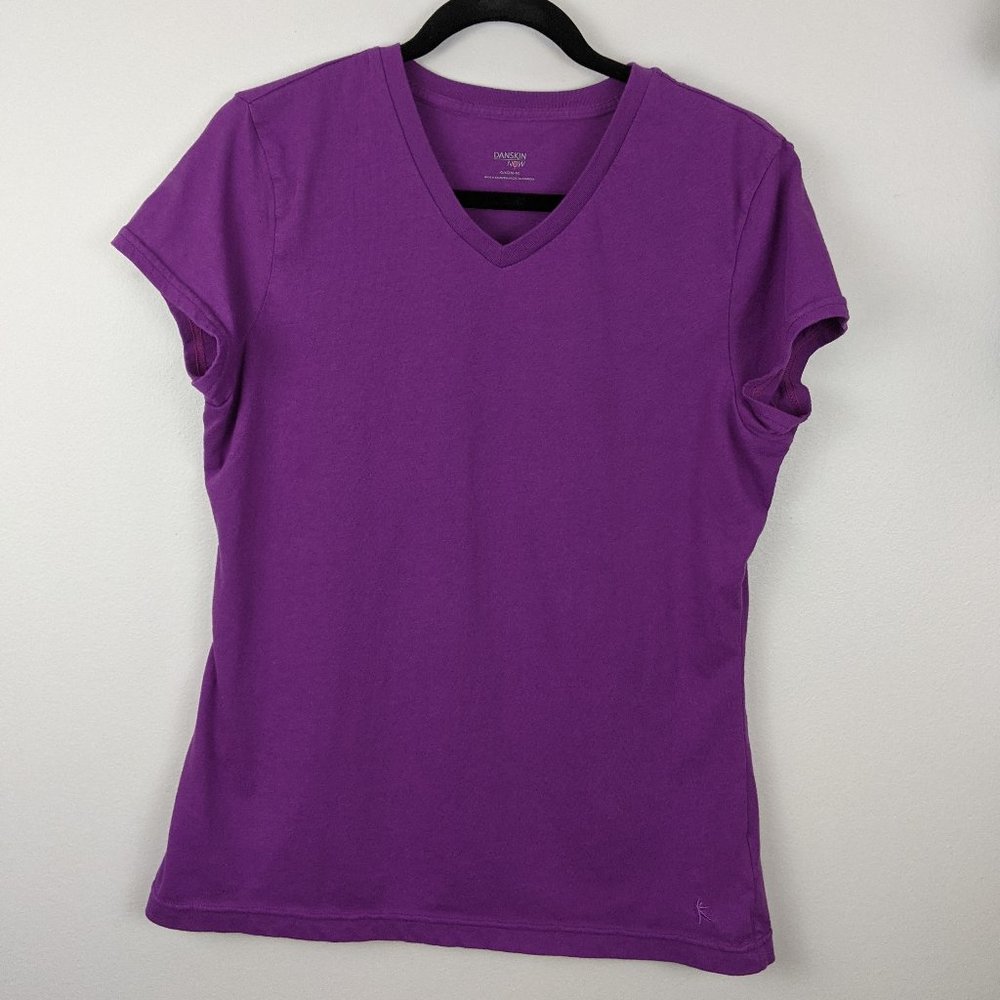 Danskin Cotton Vneck Athletic Lightweight T-shirt
